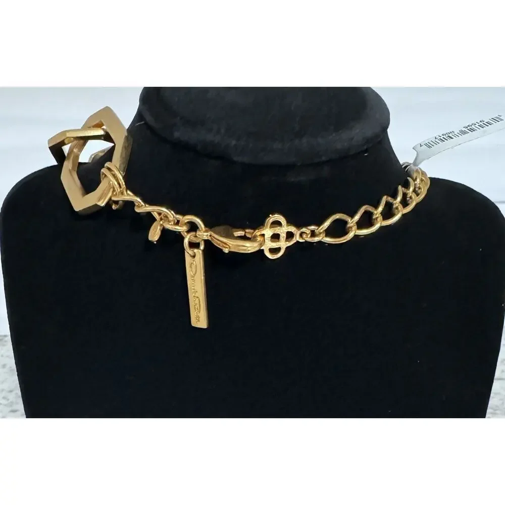 Oscar de la Renta MCM Huge Gold Tone Chain Link Necklace